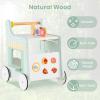 imageINFANS 6 in 1 Wooden Baby Walker Play Kitchen Playset Toddler Push Learning Activity with Wheels Shape Sorter Movable Slider Montessori Educational Toy for Girls Boys 13 YearsGreen