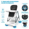 imageINFANS High Chair with OneHand Removable Tray 4 Lockable Wheels ampamp Large Storage Basket  MultiAdjustable Height Recline ampamp Footrest Removable Cushion Foldable for Baby Infantampamp ToddlerGrey