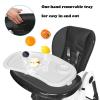 imageINFANS High Chair with OneHand Removable Tray 4 Lockable Wheels ampamp Large Storage Basket  MultiAdjustable Height Recline ampamp Footrest Removable Cushion Foldable for Baby Infantampamp ToddlerGrey