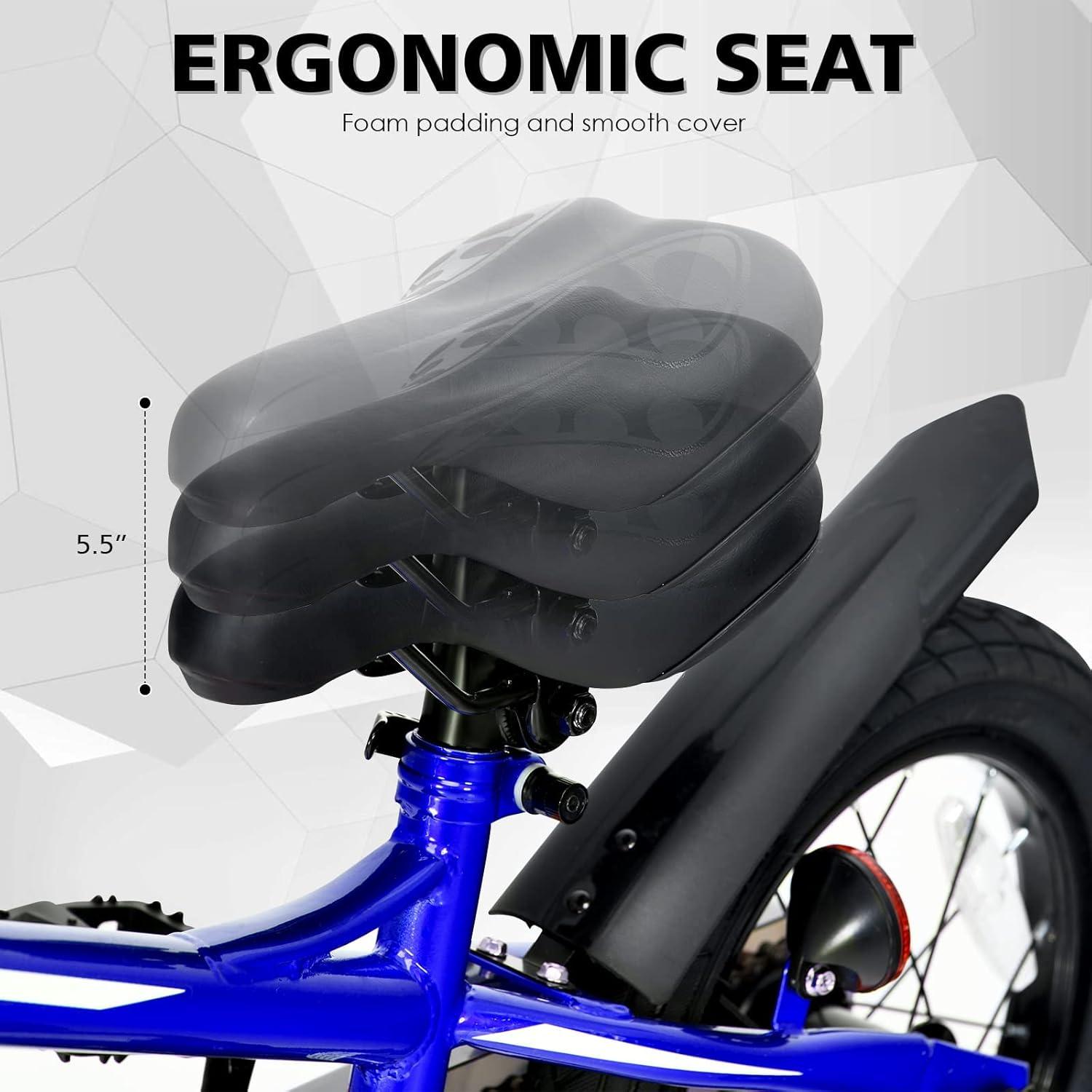 imageINFANS Kids Bike 14 16 Inch with 95 Assembled Adjustable Seat Balance or Training Wheels Coaster Brake Toddler Children Bicycle for 4 to 8 Years Old Boys GirlsBlue