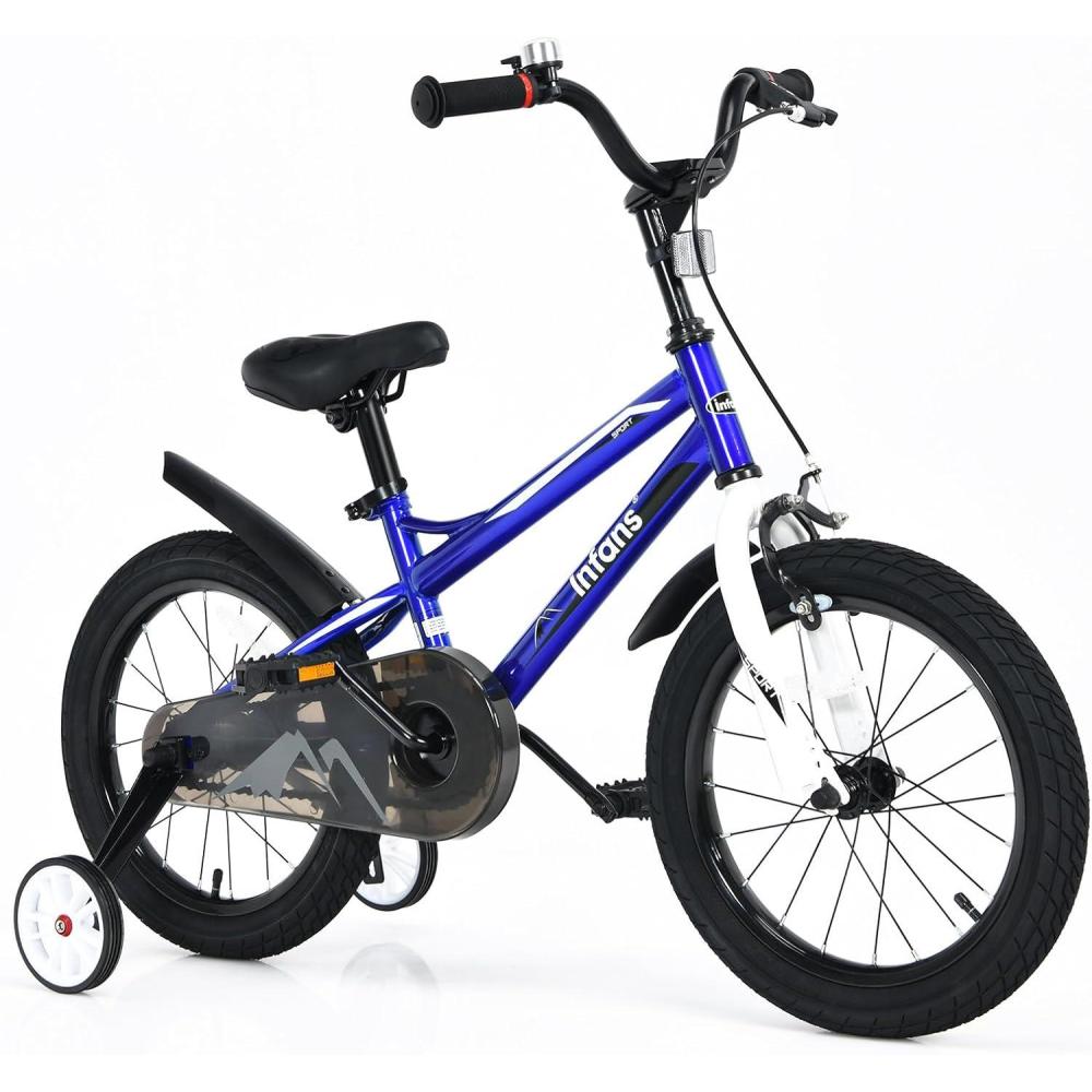 imageINFANS Kids Bike 14 16 Inch with 95 Assembled Adjustable Seat Balance or Training Wheels Coaster Brake Toddler Children Bicycle for 4 to 8 Years Old Boys GirlsBlue
