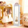 imageINFANS Kids Jewelry Armoire Cabinet 360 Swivel Lockable Standing Makeup Organizer with Interior Lights Rotatable FullLength LED Vanity Mirror with Foldable Fabric Drawer for Girls White HeartWhite Horse