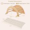 imageINFANS Wooden Arch Climber Rocker with Soft Cushion 6 in 1 Montessori Climbing Toys for Toddlers Waldorf Indoor Table Baby Children Ladder Gym Learning Playset for Kids Natural with DesktopNatural With Desktop