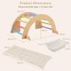 imageINFANS Wooden Arch Climber Rocker with Soft Cushion 6 in 1 Montessori Climbing Toys for Toddlers Waldorf Indoor Table Baby Children Ladder Gym Learning Playset for Kids Natural with DesktopColorfu With Box