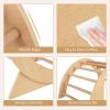 imageINFANS Wooden Arch Climber Rocker with Soft Cushion 6 in 1 Montessori Climbing Toys for Toddlers Waldorf Indoor Table Baby Children Ladder Gym Learning Playset for Kids Natural with DesktopNatural With Box