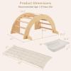 imageINFANS Wooden Arch Climber Rocker with Soft Cushion 6 in 1 Montessori Climbing Toys for Toddlers Waldorf Indoor Table Baby Children Ladder Gym Learning Playset for Kids Natural with DesktopNatural With Box
