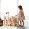 imageINFANS Wooden Arch Climber Rocker with Soft Cushion 6 in 1 Montessori Climbing Toys for Toddlers Waldorf Indoor Table Baby Children Ladder Gym Learning Playset for Kids Natural with DesktopNatural With Box
