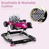 imageINFANS 4 in 1 Baby Walker Foldable Toddler Activity Center with Adjustable Height Padded Seat Music Light Removable Tray Push Walker for Girls Boys Aged 618 Months VioletViolet
