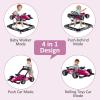 imageINFANS 4 in 1 Baby Walker Foldable Toddler Activity Center with Adjustable Height Padded Seat Music Light Removable Tray Push Walker for Girls Boys Aged 618 Months VioletViolet