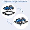 imageINFANS 4 in 1 Baby Walker Foldable Toddler Activity Center with Adjustable Height Padded Seat Music Light Removable Tray Push Walker for Girls Boys Aged 618 Months VioletBlue