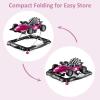 imageINFANS 4 in 1 Baby Walker Foldable Toddler Activity Center with Adjustable Height Padded Seat Music Light Removable Tray Push Walker for Girls Boys Aged 618 Months VioletViolet