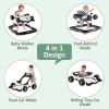 imageINFANS 4 in 1 Baby Walker Foldable Toddler Activity Center with Adjustable Height Padded Seat Music Light Removable Tray Push Walker for Girls Boys Aged 618 Months VioletIvory