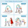 imageINFANS Baby Bouncer Activity Center 5 in 1 Toddler Bouncing Activity Saucer Playtime Mat Activity Table with 360Rotating Seat 3 Adjustable Height Foldable Exersaucer Learning Walker Light Grey