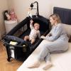 imageINFANS 4 in 1 Baby Bassinet Converts Pack and Play to Portable Bedside Crib Sleeper with Diaper Changer Mattress Carry Bag Music Box Hanging Toys for Infants Toddlers BlackBlack