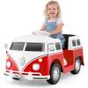 imageLicensed Volkswagen 12V Kids Ride on Car by INFANS with Cup Holder LED Headlight Music ampamp Horn Kids Electric Vehicles Bus for 36 Years Old BlueRed