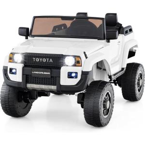 imageLicensed Toyota LC250 24V 2 Seater Kids Ride on Truck by INFANS 2WD4WD Battery Powered Vehicle Toddler Powerful Car with Remote Control Music USB MP3 for 3 Boys Girls WhiteWhite