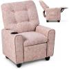 image:imageINFANS Kids Recliner Toddler Lounge Chair with Adjustable Backrest Footrest Cup Holder Side Pockets Velvet Leather Toddler CouchPink