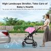 image:imageINFANS 2 in 1 Baby Stroller High Landscape Infant Stroller amp Reversible Bassinet Pram Foldable Pushchair with Adjustable Canopy Cup Holder Storage Basket Suspension Wheels KhakiPink