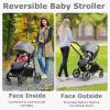 image:imageINFANS 2 in 1 Baby Stroller High Landscape Infant Stroller amp Reversible Bassinet Pram Foldable Pushchair with Adjustable Canopy Cup Holder Storage Basket Suspension Wheels KhakiGrey
