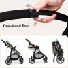 image:imageINFANS 2 in 1 Baby Stroller High Landscape Infant Stroller amp Reversible Bassinet Pram Foldable Pushchair with Adjustable Canopy Cup Holder Storage Basket Suspension Wheels KhakiKhaki