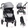 image:imageINFANS 2 in 1 Baby Stroller High Landscape Infant Stroller amp Reversible Bassinet Pram Foldable Pushchair with Adjustable Canopy Cup Holder Storage Basket Suspension Wheels KhakiVolcanic Ash