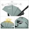 image:imageINFANS 2 in 1 Baby Stroller High Landscape Infant Stroller amp Reversible Bassinet Pram Foldable Pushchair with Adjustable Canopy Cup Holder Storage Basket Suspension Wheels KhakiGreen