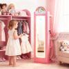 image:imageINFANS Kids Jewelry Armoire Cabinet with LED Lights Lockable Standing Organizer with Fulllength Mirror Unicorn Theme Children Vanity Dress Up Storage Rack for GirlsUnicorn