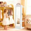 image:imageINFANS Kids Jewelry Armoire Cabinet with LED Lights Lockable Standing Organizer with Fulllength Mirror Unicorn Theme Children Vanity Dress Up Storage Rack for GirlsWhite Unicorn