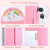 image:imageINFANS Kids Jewelry Armoire Cabinet with LED Lights Lockable Standing Organizer with Fulllength Mirror Unicorn Theme Children Vanity Dress Up Storage Rack for GirlsUnicorn