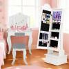 image:imageINFANS Kids Jewelry Armoire Cabinet with LED Lights Lockable Standing Organizer with Fulllength Mirror Unicorn Theme Children Vanity Dress Up Storage Rack for GirlsWhite Cloud