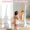 image:imageINFANS Kids Jewelry Armoire Cabinet with LED Lights Lockable Standing Organizer with Fulllength Mirror Unicorn Theme Children Vanity Dress Up Storage Rack for GirlsWhite Cloud