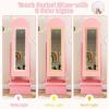 image:imageINFANS Kids Jewelry Armoire Cabinet with LED Lights Lockable Standing Organizer with Fulllength Mirror Unicorn Theme Children Vanity Dress Up Storage Rack for GirlsPink Cloud
