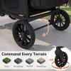 image:imageINFANS 4 Seater Wagon Stroller AllTerrain Foldable Wagon for 4 Kids with Adjustable Push Pull Handles 5Point Harness Detachable Seats Snack Tray Insulated Organizer Removable Canopy GreyBlack