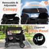 image:imageINFANS 4 Seater Wagon Stroller AllTerrain Foldable Wagon for 4 Kids with Adjustable Push Pull Handles 5Point Harness Detachable Seats Snack Tray Insulated Organizer Removable Canopy GreyBlack