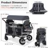 image:imageINFANS 4 Seater Wagon Stroller AllTerrain Foldable Wagon for 4 Kids with Adjustable Push Pull Handles 5Point Harness Detachable Seats Snack Tray Insulated Organizer Removable Canopy GreyGray