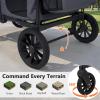 image:imageINFANS 4 Seater Wagon Stroller AllTerrain Foldable Wagon for 4 Kids with Adjustable Push Pull Handles 5Point Harness Detachable Seats Snack Tray Insulated Organizer Removable Canopy GreyGray
