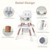 image:imageINFANS 9 in 1 High Chair Convertible Baby Highchair for Babies and Toddlers Table and Chair Set Building Block Infant Dining Booster Seat Kids Stool with Activity Children Play Kitchen BrownBeige