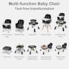 image:imageINFANS 9 in 1 High Chair Convertible Baby Highchair for Babies and Toddlers Table and Chair Set Building Block Infant Dining Booster Seat Kids Stool with Activity Children Play Kitchen BrownBlack
