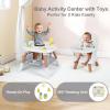 image:imageINFANS 9 in 1 High Chair Convertible Baby Highchair for Babies and Toddlers Table and Chair Set Building Block Infant Dining Booster Seat Kids Stool with Activity Children Play Kitchen BrownBeige