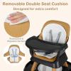 image:imageINFANS 9 in 1 High Chair Convertible Baby Highchair for Babies and Toddlers Table and Chair Set Building Block Infant Dining Booster Seat Kids Stool with Activity Children Play Kitchen BrownBrown
