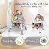 image:imageINFANS 9 in 1 High Chair Convertible Baby Highchair for Babies and Toddlers Table and Chair Set Building Block Infant Dining Booster Seat Kids Stool with Activity Children Play Kitchen BrownGrey