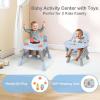 image:imageINFANS 9 in 1 High Chair Convertible Baby Highchair for Babies and Toddlers Table and Chair Set Building Block Infant Dining Booster Seat Kids Stool with Activity Children Play Kitchen BrownBlue