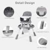 image:imageINFANS 9 in 1 High Chair Convertible Baby Highchair for Babies and Toddlers Table and Chair Set Building Block Infant Dining Booster Seat Kids Stool with Activity Children Play Kitchen BrownGrey