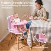 image:imageINFANS 9 in 1 High Chair Convertible Baby Highchair for Babies and Toddlers Table and Chair Set Building Block Infant Dining Booster Seat Kids Stool with Activity Children Play Kitchen BrownPink
