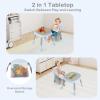 image:imageINFANS 9 in 1 High Chair Convertible Baby Highchair for Babies and Toddlers Table and Chair Set Building Block Infant Dining Booster Seat Kids Stool with Activity Children Play Kitchen BrownBlue
