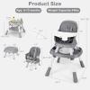image:imageINFANS 9 in 1 High Chair Convertible Baby Highchair for Babies and Toddlers Table and Chair Set Building Block Infant Dining Booster Seat Kids Stool with Activity Children Play Kitchen BrownGrey