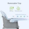 image:imageINFANS 9 in 1 High Chair Convertible Baby Highchair for Babies and Toddlers Table and Chair Set Building Block Infant Dining Booster Seat Kids Stool with Activity Children Play Kitchen BrownBlue
