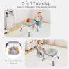 image:imageINFANS 9 in 1 High Chair Convertible Baby Highchair for Babies and Toddlers Table and Chair Set Building Block Infant Dining Booster Seat Kids Stool with Activity Children Play Kitchen BrownGrey