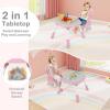 image:imageINFANS 9 in 1 High Chair Convertible Baby Highchair for Babies and Toddlers Table and Chair Set Building Block Infant Dining Booster Seat Kids Stool with Activity Children Play Kitchen BrownPink