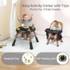 image:imageINFANS 9 in 1 High Chair Convertible Baby Highchair for Babies and Toddlers Table and Chair Set Building Block Infant Dining Booster Seat Kids Stool with Activity Children Play Kitchen BrownBrown